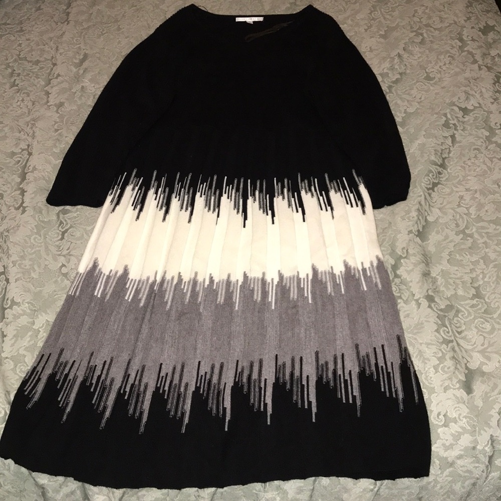 under knee long sleeve dress